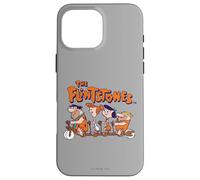 Custodia per iPhone 16 Pro Max The Flintstones Fred Wilma Betty Barney on Bike