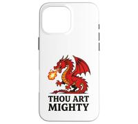 Custodia per iPhone 16 Pro Max Thou Art - Drago rosso potente con fiato di fuoco