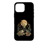 Custodia per iPhone 16 Pro Max Three Frogs Moon Vintage Amphibian Cottagecore Art