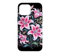 Custodia per iPhone 16 Pro Max Tiger Lilies Blue White Pink Summer Spring Flowers Lily Buds