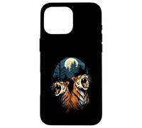 Custodia per iPhone 16 Pro Max Tigers At The Moon Parody 3 Tiger Moon Animale della fauna selvatica