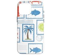 Custodia per iPhone 16 Pro Max Timbro postale costiero del Mediterraneo Ocean Life Summer