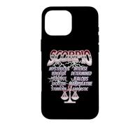 Custodia per iPhone 16 Pro Max Tratti dello Scorpione Zodiaco Astrologia Retro Citazione