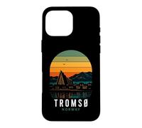 Custodia per iPhone 16 Pro Max Tromso Norvegia Aurora boreale Norvegese Neve Retro Oslo Nor