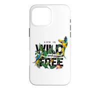 Custodia per iPhone 16 Pro Max Tropical Macaw Parrots Jungle Nature Bird Design Life Quotes