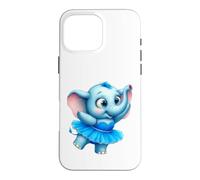Custodia per iPhone 16 Pro Max Tutu blu ballerina elefante carino bambino