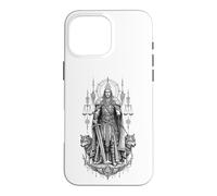 Custodia per iPhone 16 Pro Max Tyr Norse War Justice Wolf Rune Mitologia Opera d'arte