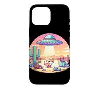 Custodia per iPhone 16 Pro Max UFO Alien Abduction Fox Desert Incontro