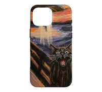 Custodia per iPhone 16 Pro Max UFO Alien Fun Urlando Cat Art Parodia