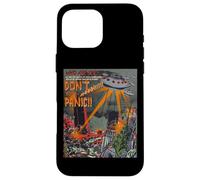 Custodia per iPhone 16 Pro Max Ufo Flying Saucer Invasion 1950 Sience Fiction Abduction