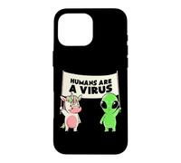 Custodia per iPhone 16 Pro Max Umani e un virus Alien & Cow Cute Buddies Banner EduEly