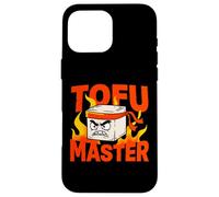 Custodia per iPhone 16 Pro Max Umorismo vegano sul karate di Tofu Master Angry Ninja