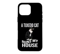 Custodia per iPhone 16 Pro Max Un gatto smoking corre la mia casa Il capo della mia casa