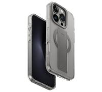 UNIQ HELDRO MAX - Custodia per iPhone 16 Pro Max (trasparente), FlexGrip™, multiuso, con ricarica magnetica + supporto per fotocamera integrato
