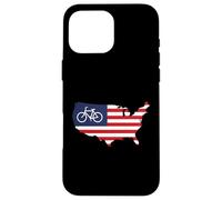 Custodia per iPhone 16 Pro Max UNITED STATES of Cycling American Flag Bicycle Inspired