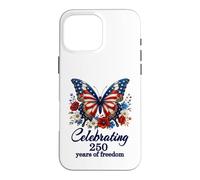 Custodia per iPhone 16 Pro Max USA 250° Anniversario Celebrate Freedom Patriotic Butterfly
