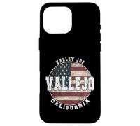 Custodia per iPhone 16 Pro Max Vallejo California, bandiera americana vintage