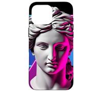 Custodia per iPhone 16 Pro Max Vaporwave - Statua a forma di testa geometrica, design retrò