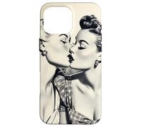 Custodia per iPhone 16 Pro Max Vintage 1940 Baci Donne Lesbiche LGBT Queer Amore Meme