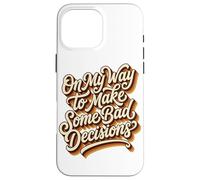 Custodia per iPhone 16 Pro Max Vintage 70s divertente sulla mia strada per prendere decisioni cattive spiaggia