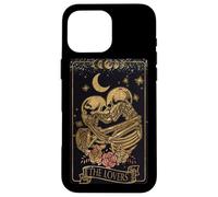Custodia per iPhone 16 Pro Max Vintage Goth Tarot Card The Lovers Dark Academia Aesthetic