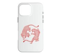 Custodia per iPhone 16 Pro Max Vintage leopardo grande gatto inciso retrò giungla selvaggia