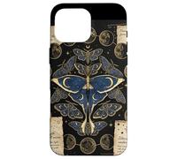 Custodia per iPhone 16 Pro Max Vintage Luna Moth Fase Lunare Celeste Occulto