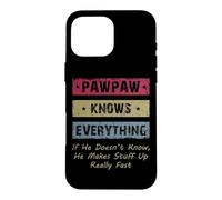 Custodia per iPhone 16 Pro Max Vintage Pawpaw Knows Everything Dad Father Father's Day