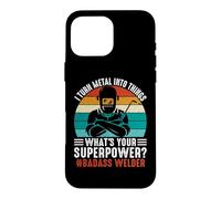 Custodia per iPhone 16 Pro Max Vintage What's Your Superpower Welder Funny Welders Welding