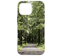 Custodia per iPhone 16 Pro Max Vista panoramica della natura degli alberi alti della strada della foresta