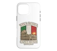 Custodia per iPhone 16 Pro Max Viva Roma Caput Mundi Colosseo Bandiera Italiana Grafica Vintage