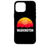Custodia per iPhone 16 Pro Max Washington DC Vintage Sunset Retro City State USA