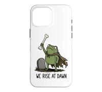 Custodia per iPhone 16 Pro Max We Rise At Dawn Season Spooky Frog Meme Zombie Halloween