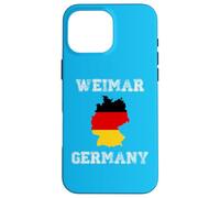 Custodia per iPhone 16 Pro Max Weimar Germania Vintage Bandiera Germania Mappa Design