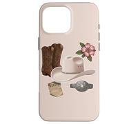 Custodia per iPhone 16 Pro Max Western Cowboy Boots Cappello Floreale Country Style Ranch Life