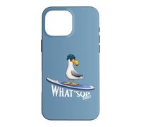 Custodia per iPhone 16 Pro Max WHAT SUP Beaches Gabbiano in stand up paddling casuale
