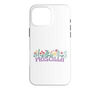 Custodia per iPhone 16 Pro Max Wildflower Floral Priscilla Nome Festa della mamma Donne