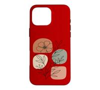 Custodia per iPhone 16 Pro Max Wildflower Line Art Abstract Botanical Mid Century