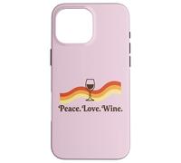 Custodia per iPhone 16 Pro Max Wine Tasting Drinker Peace Love Bottiglia di vino Bicchiere