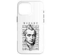 Custodia per iPhone 16 Pro Max Wolfgang Amadeus Mozart Spartito Classico Note Vintage