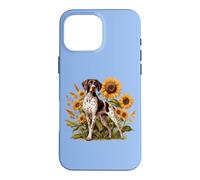 Custodia per iPhone 16 Pro Max Womens Girls Flowers Hunting Dog German Shorthaired Pointer