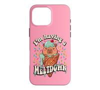 Custodia per iPhone 16 Pro Max Womens Girls I'm Having A Meltdown Ice Cream Capybara Lover