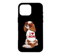 Custodia per iPhone 16 Pro Max Womens Girls Love I Heart Mom Cavalier King Charles Spaniel