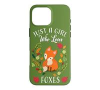Custodia per iPhone 16 Pro Max Womens Kids Fall Leaves Boho Just A Girl Who Loves Foxes