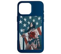 Custodia per iPhone 16 Pro Max Wonder Woman American Flag