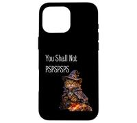 Custodia per iPhone 16 Pro Max You Shall Not PSPSPSPS, Cute Wizard Costume Cat