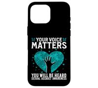 Custodia per iPhone 16 Pro Max Your Voice Matters Support Sexual Assault Awareness Gifts