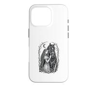 Custodia per iPhone 16 Pro Medieval Maiden Horse Gothic Fantasy Sword Moon Design
