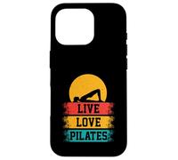 Custodia per iPhone 16 Pro Meditazione Pilates Ponte Posa Divertente Live Love Pilates Retro