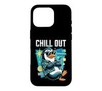 Custodia per iPhone 16 Pro Mellow Penguin Tropical Shirt Retro Geometric Art